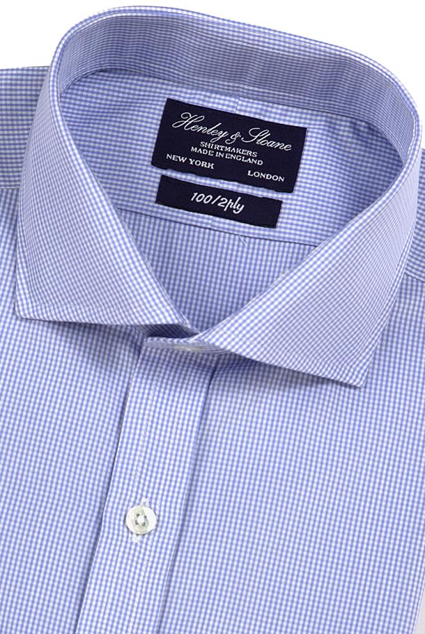 Blue Micro Gingham Shirt