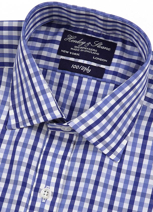 Navy Blue/Blue Gingham Check Shirt