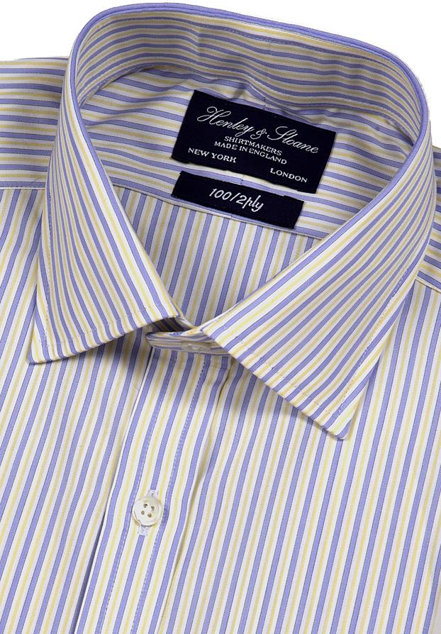 Blue/Yellow/White Stripe 100's Shirt