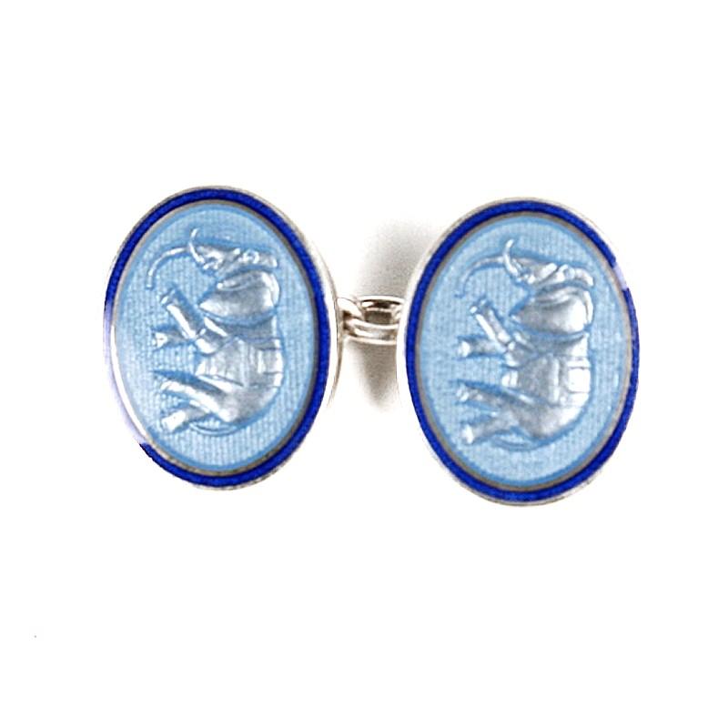 Sterling Silver Elephant Hand Enamelled Cufflinks