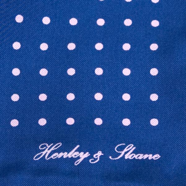 Blue/Purple Dot Silk Pocket Square