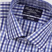 Navy Blue/Blue Gingham Check Shirt